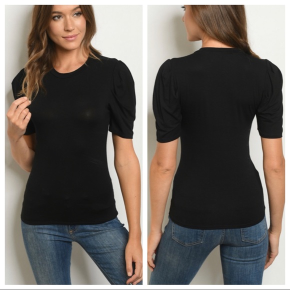 Basic Black Short Sleeve Top - Picture 6 of 6